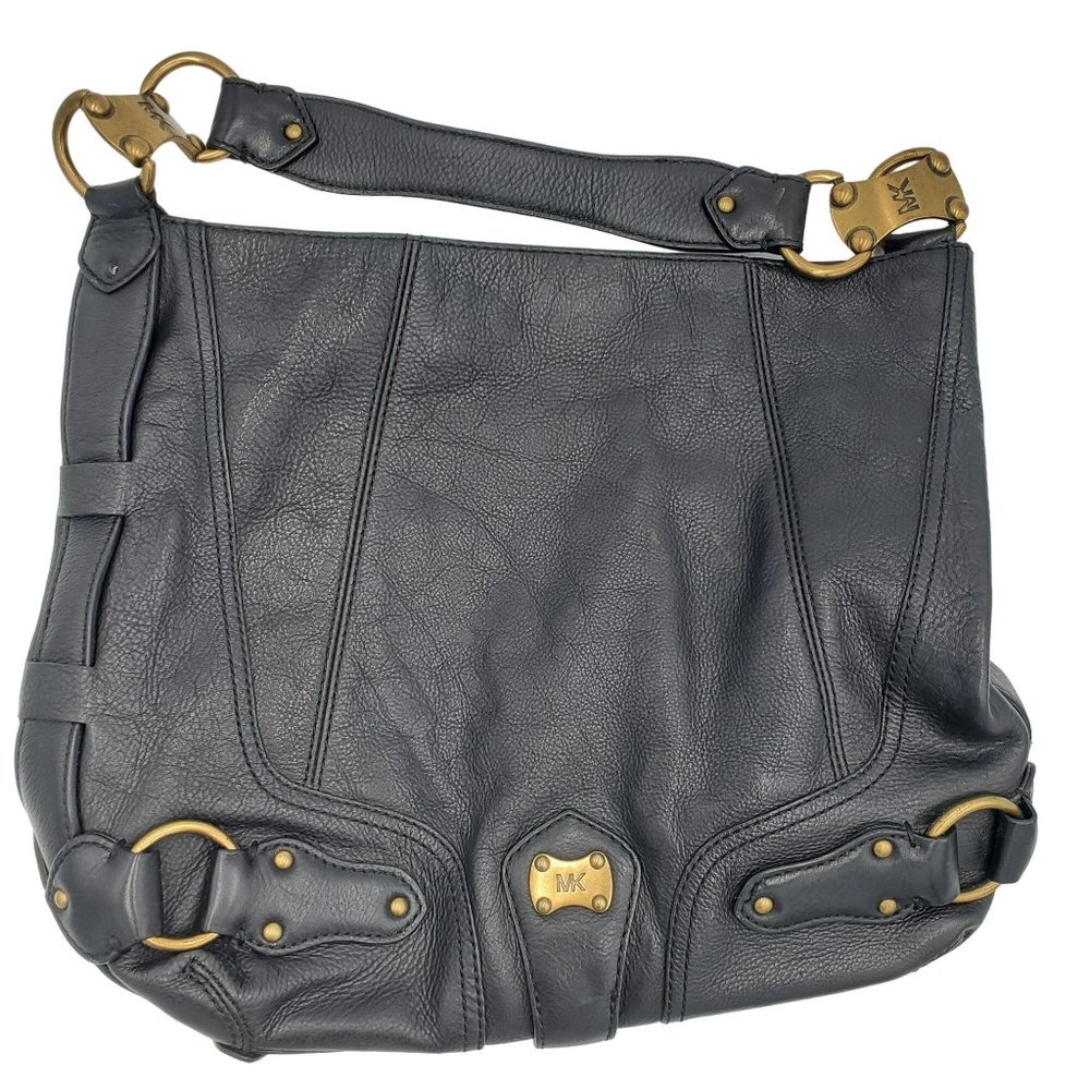 Authentic Michael Kors Women's Black Leather Shoulder Bag Purse Designer Handbag - Picture 6 of 16